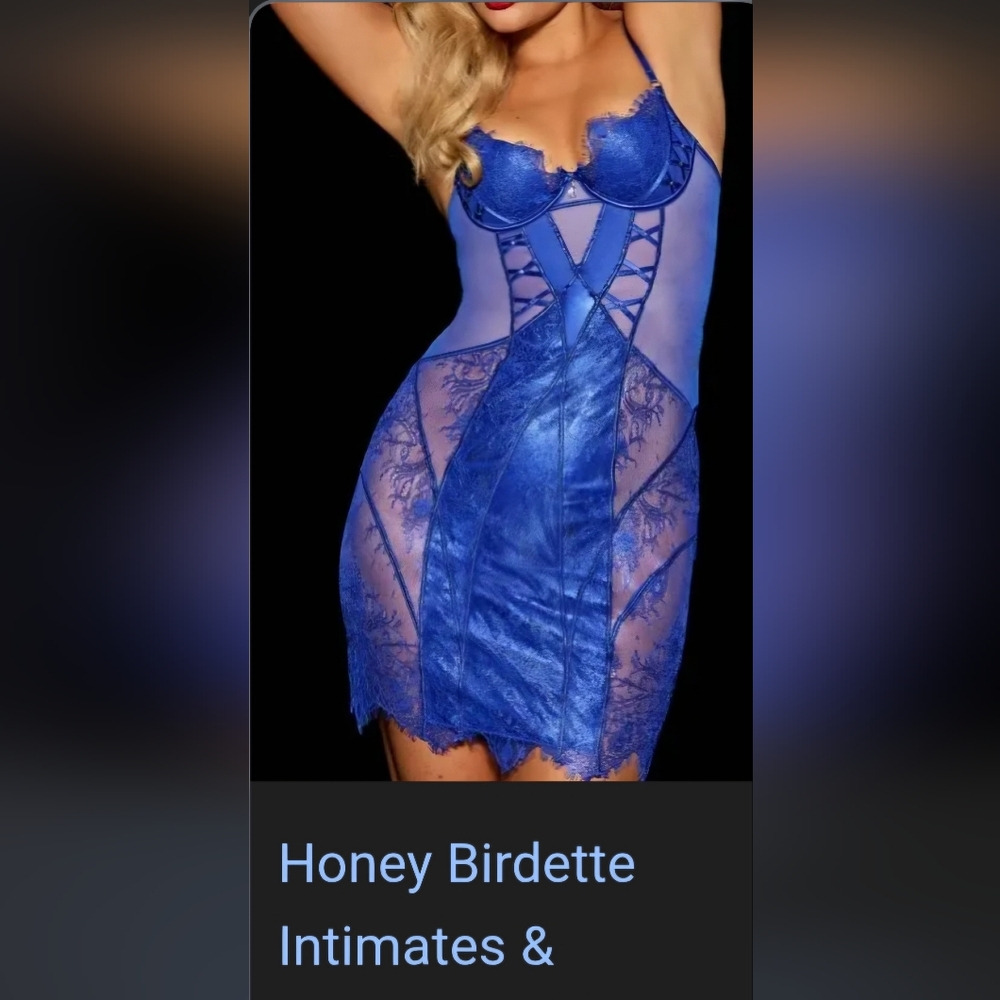 Honey Birdette Elsie Cobalt Blue Dress Size 38DD NWT